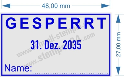 Stempel Gesperrt Name Kürzel • 5440