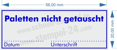 Stempel Paletten nicht getauscht • 4913