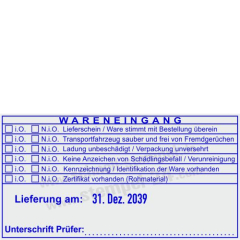 Wareneingangstempel Kennzeichnung Zertifikat • 54120